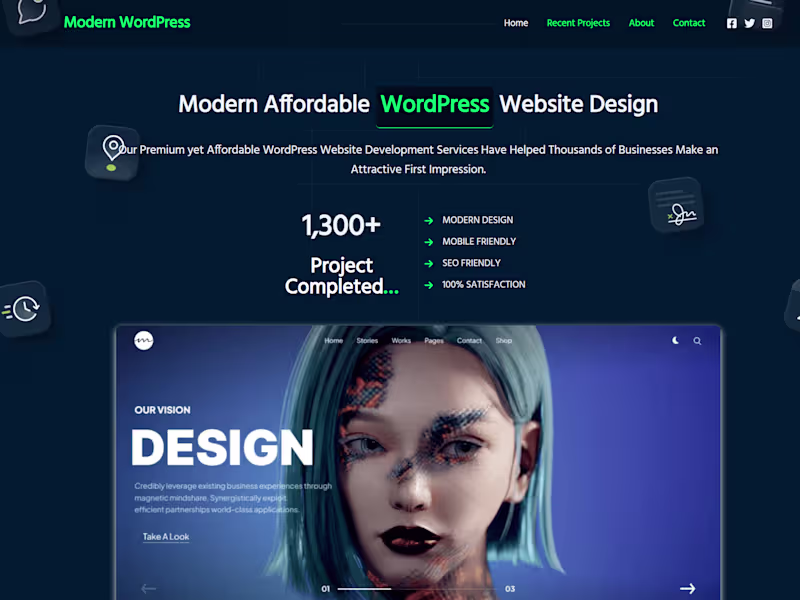 Cover image for WordPress Website Design for Business Website, Landing Page, etc