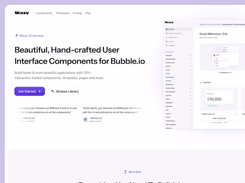 Cover image for Landing Page for Bubble.io (https://Bubble.io) Component Lib...
