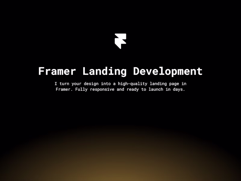 Cover image for Framer Landing Page Development