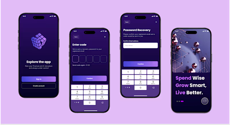 Cover image for Mobile app onboarding screens. Some early morning sprints on...