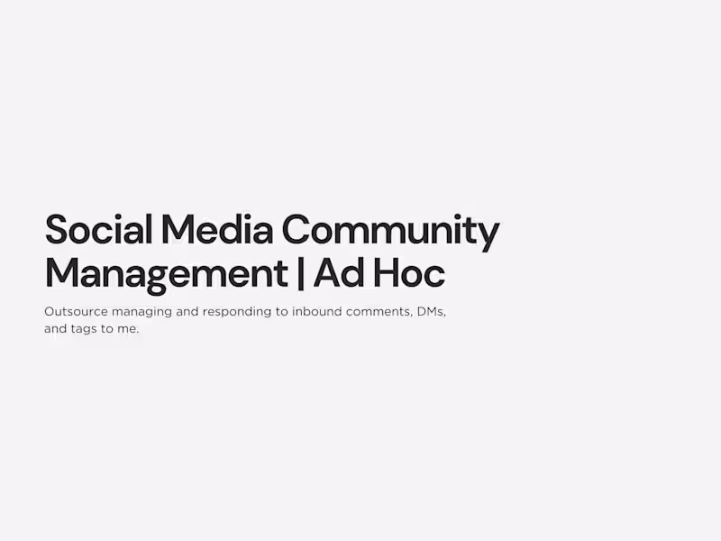 Cover image for Social Media Community Management (Inbound Response) | Ad Hoc