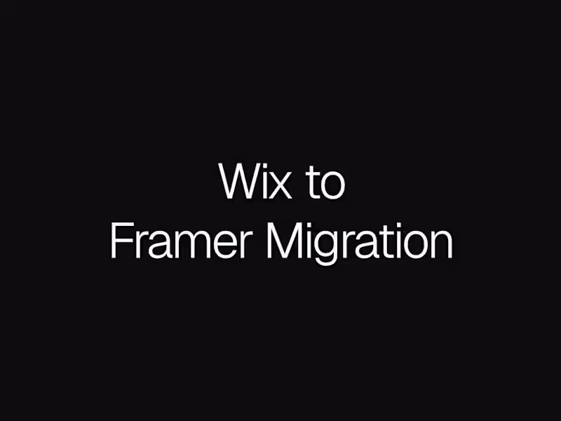 Cover image for Wix to Framer Migration