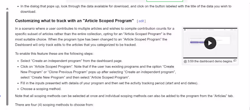 Cover image for Customizing what to track with an Article Scoped Program 