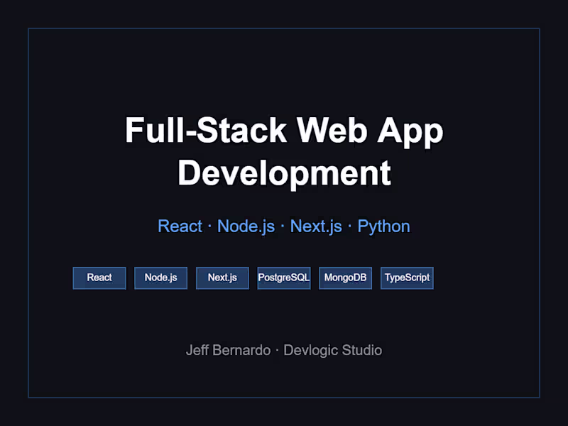 Cover image for Full-Stack Web App Development