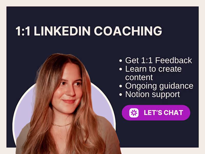 Cover image for 1:1 Weekly LinkedIn Coaching Call (monthly retainer)