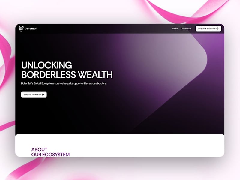 Cover image for DollarBull: Investment Firm Framer Website Design & Development