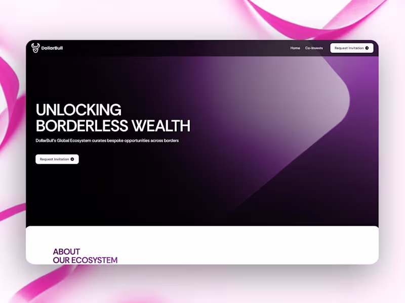 Cover image for DollarBull: Investment Firm Framer Website Design & Development