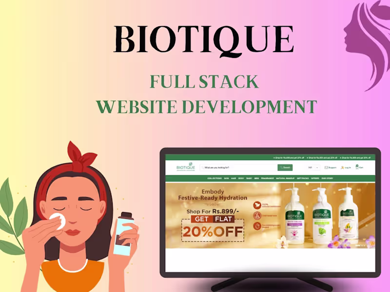 Cover image for Biotique | Full Stack Website Development 