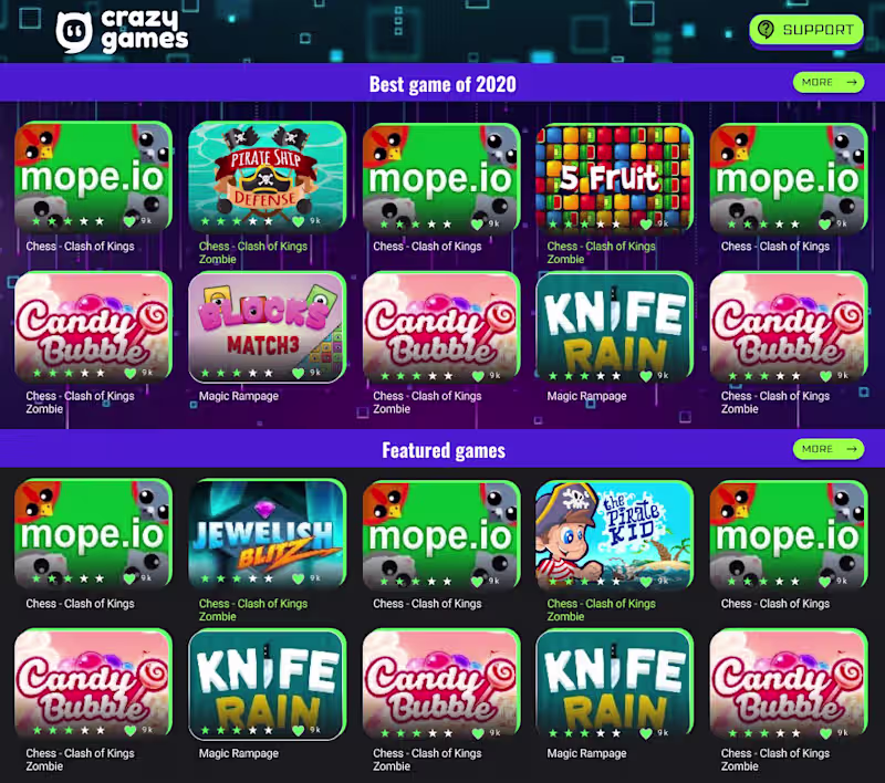 Cover image for Mobile Site from Games