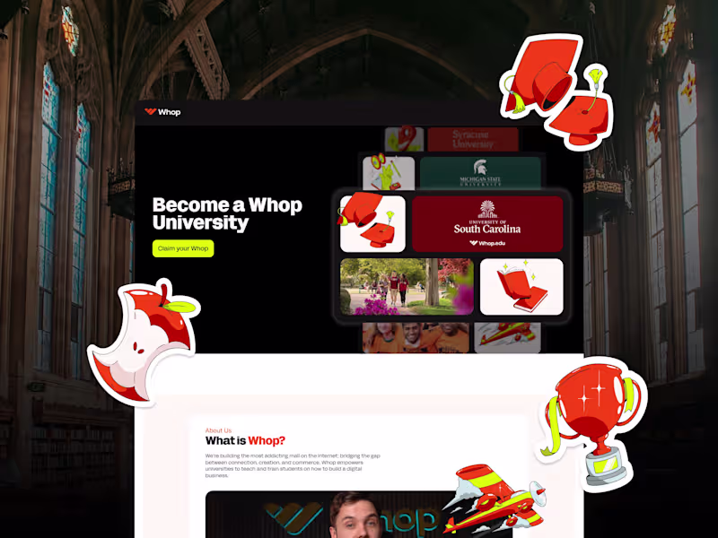 Cover image for Whop HigherEd · Building Entrepreneurs — Framer Web Dev 💻