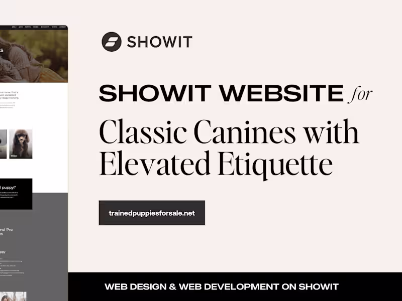 Cover image for Grayscale Showit Website Design | Classic Canines