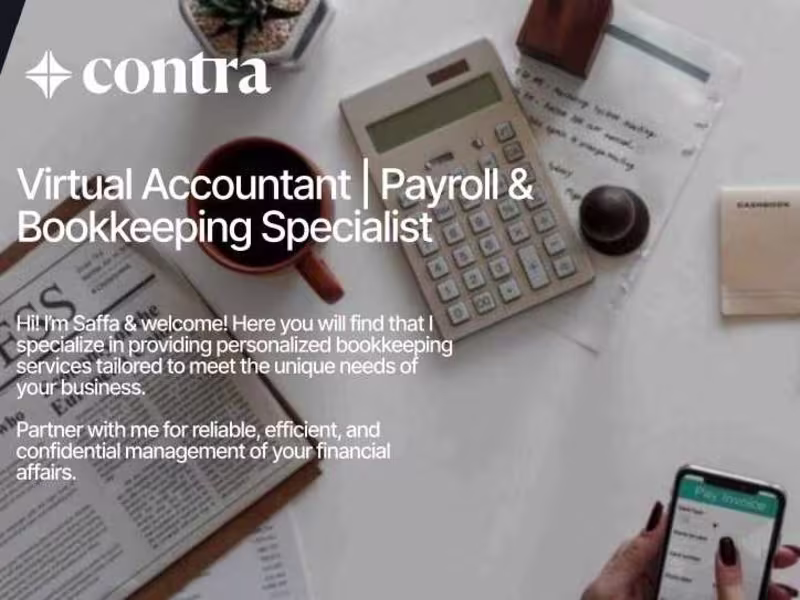 Cover image for Virtual Accountant | Payroll & Bookkeeping Specialist