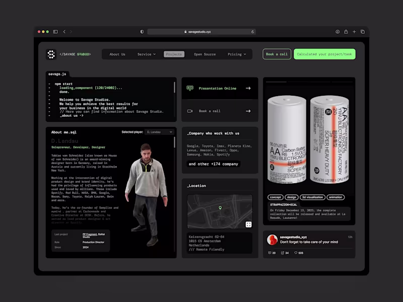 Cover image for Savage Studio - Design/Development