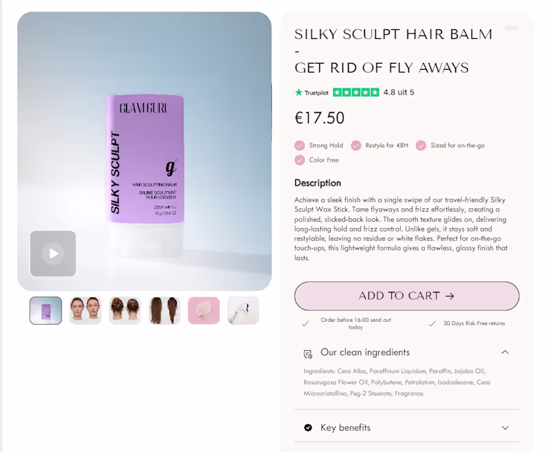 Cover image for Glamguru Product Page Design