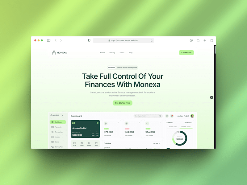 Cover image for Monexa Platform Website Design