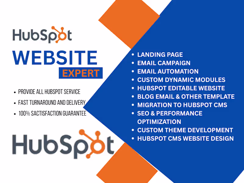 Cover image for I will build hubspot website or hubspot landing page