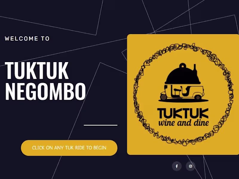 Cover image for Hotel and Restaurant website - TukTuk Negombo
