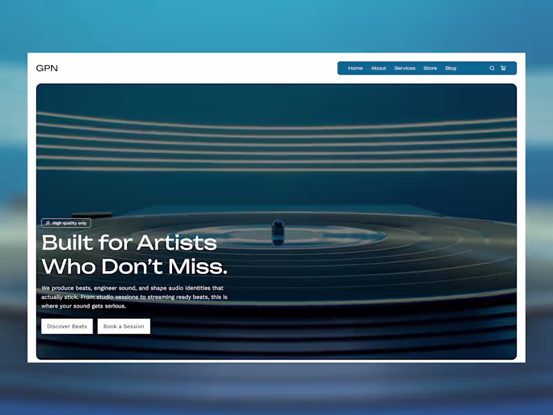 Cover image for GPN-Music Production Studio Website & Beat Store