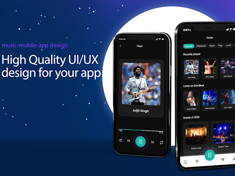 Cover image for EchoBeat – Modern Music Streaming App UI Design