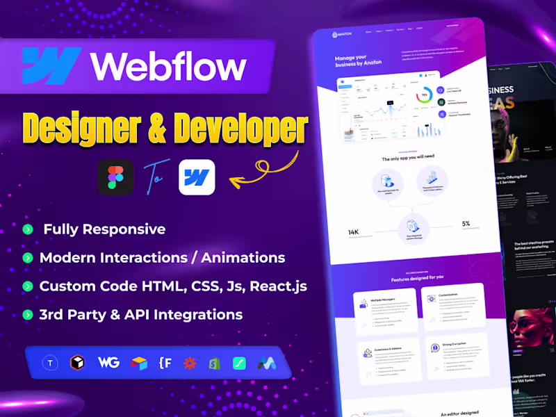 Cover image for Full Service | UI/UX Deisgn (Figma) to Webflow Development
