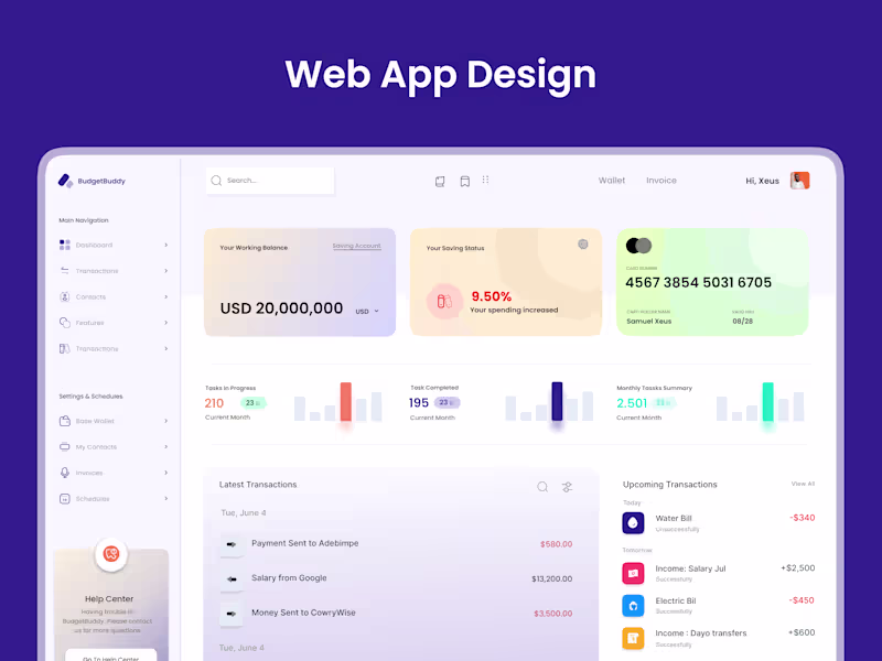 Cover image for Modern Web App UI/UX for Crypto, SaaS & Fintech Teams