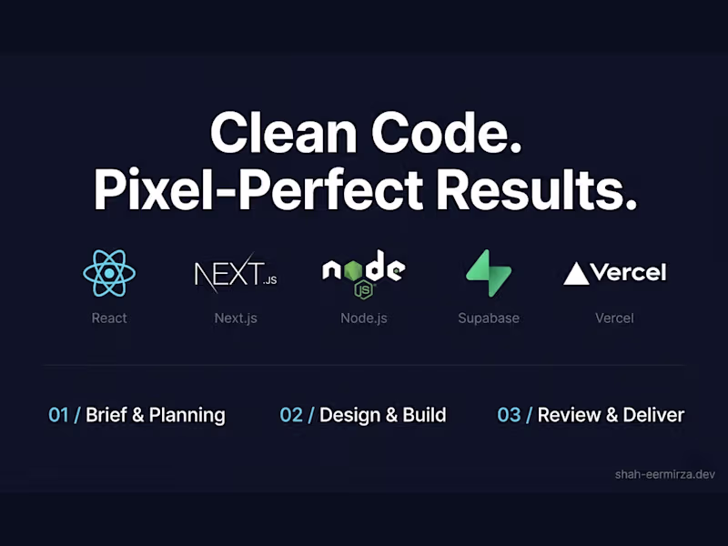 Cover image for Modern Business Website — React & Next.js