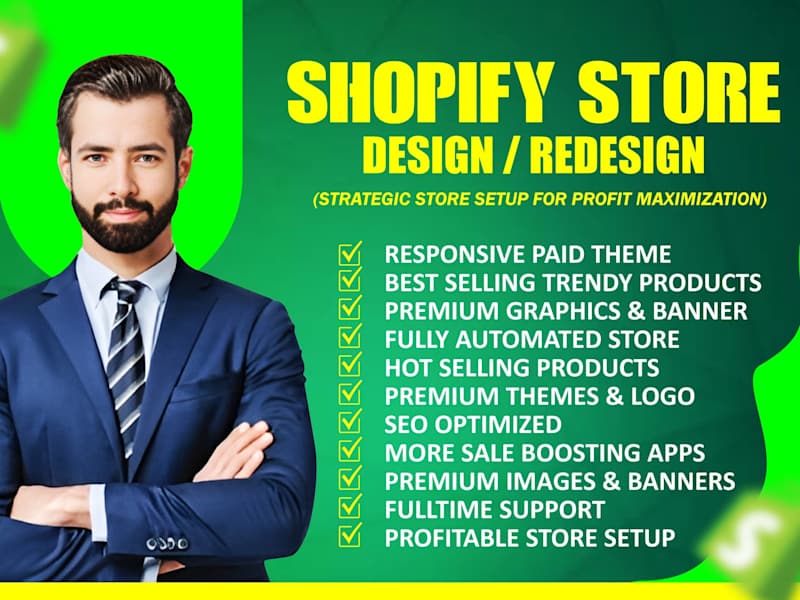 Cover image for Design, Rredesign Shopify Store, Shopify Dropshipping Store,