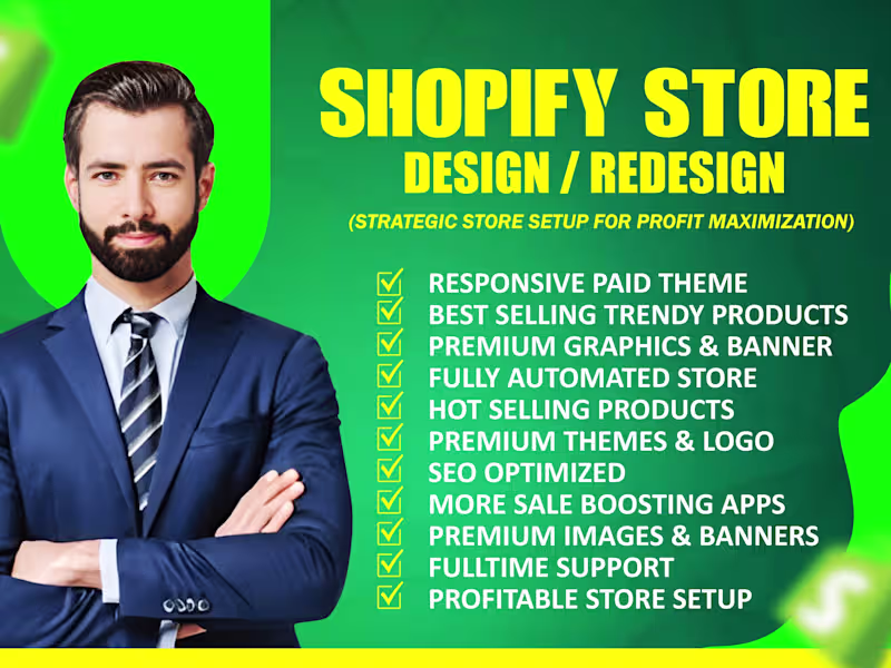 Cover image for Design, Rredesign Shopify Store, Shopify Dropshipping Store,