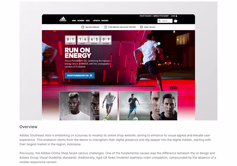 Cover image for Transforming Adidas Indonesia Online Shopping Experience