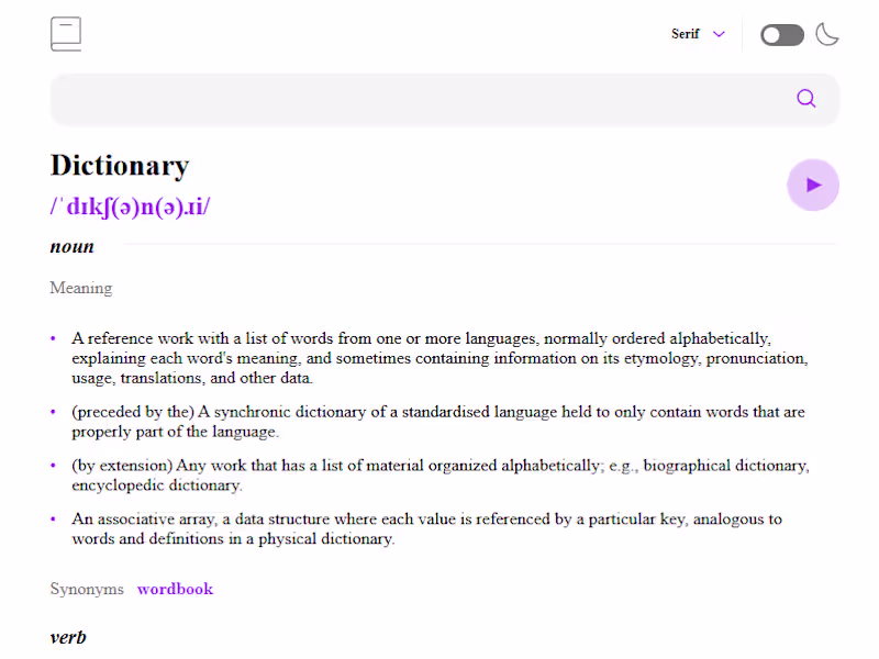 Cover image for Dictionary
