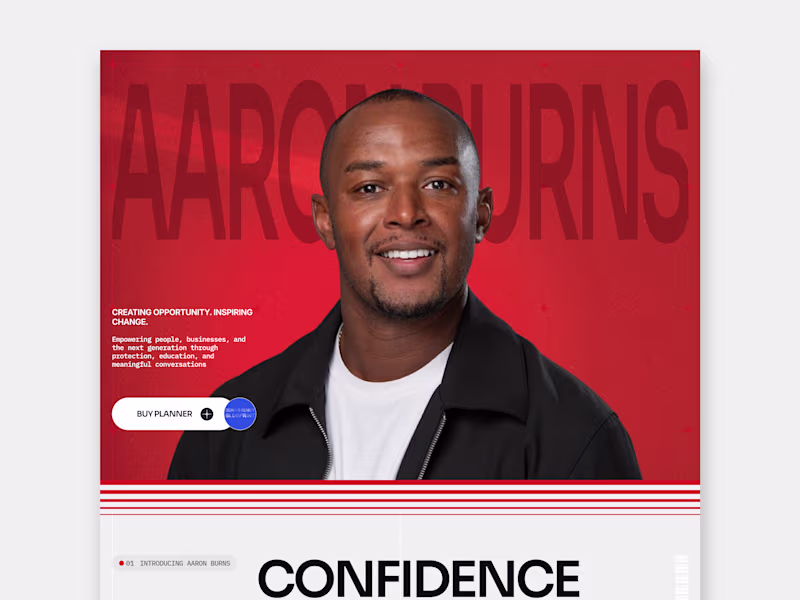 Cover image for Aaron Burns – Framer Personal Brand Landing Page