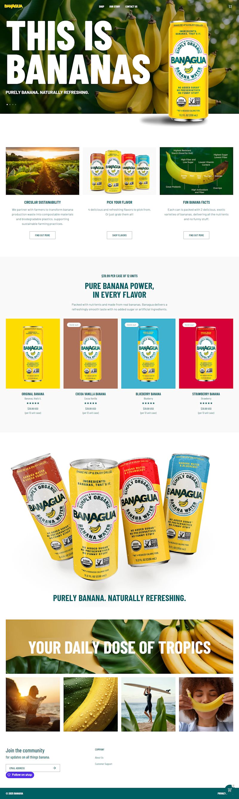 Cover image for Banagua Shopify Store Design – Clean Beverage D2C Brand