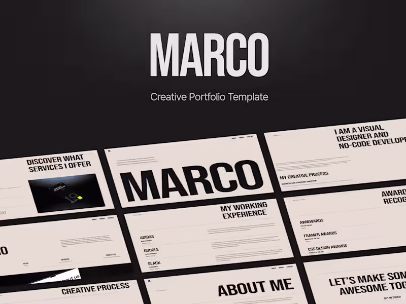 Cover image for Marco - Portfolio Framer Website Template