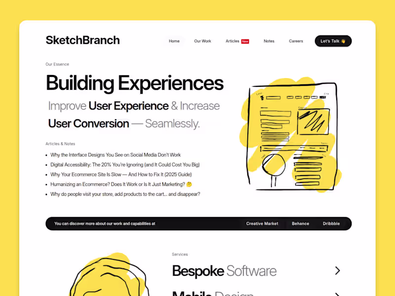 Cover image for SketchBranch — Corporate Landing Page