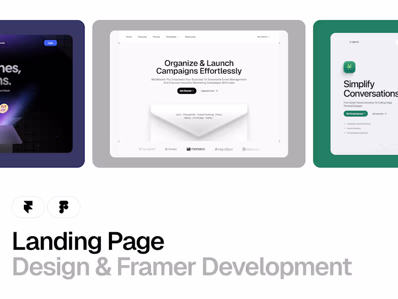 Cover image for Landing Page Design + Framer development