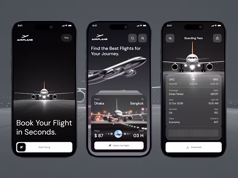 Cover image for "Flight Booking Mobile App –