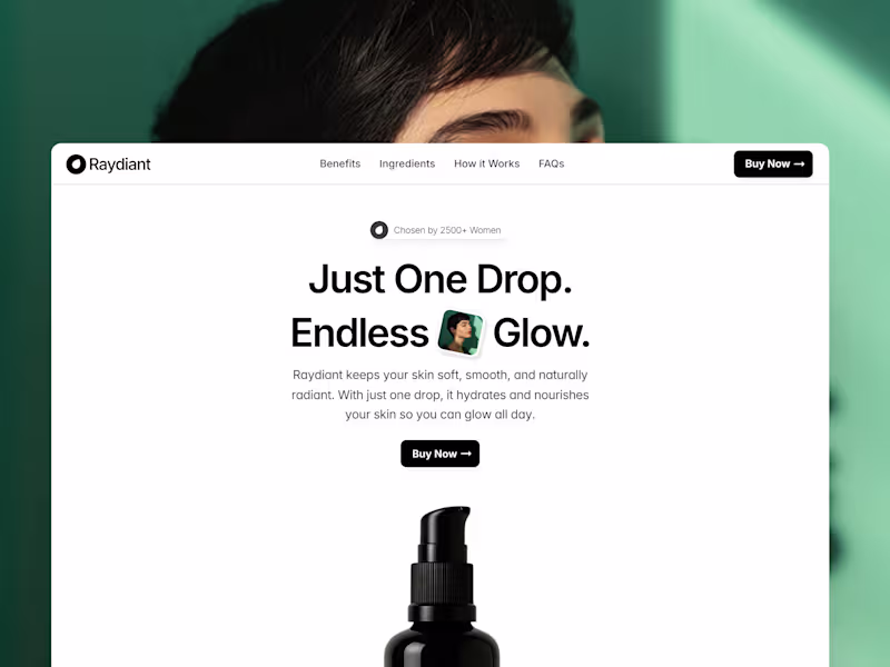 Cover image for Ecommerce single product landing page