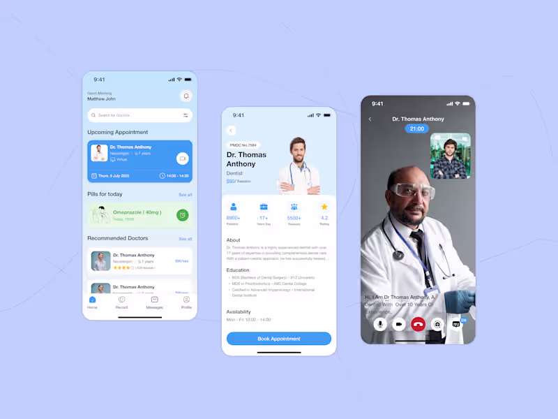 Cover image for Telemedicine App UI