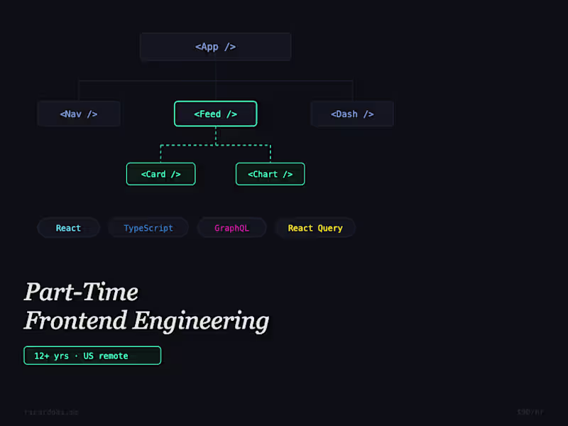 Cover image for Part-Time Frontend Engineering