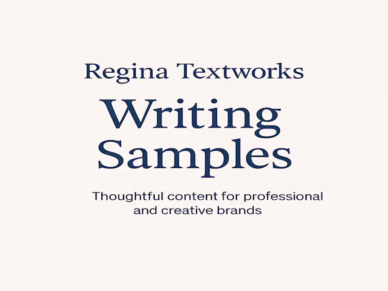 Cover image for Writing Samples — Leadership & Brand Voice