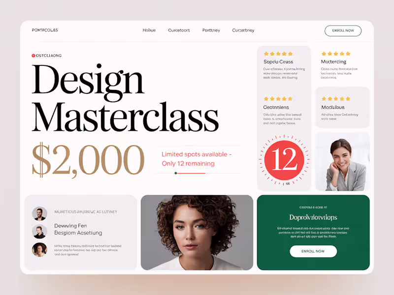 Cover image for High-Ticket Course Sales Page Landing page for a $2,000 desi...
