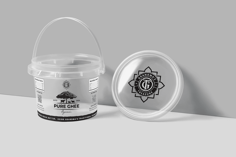 Cover image for Logo & Ghee Bucket Packaging Design for Grandma’s Treasure