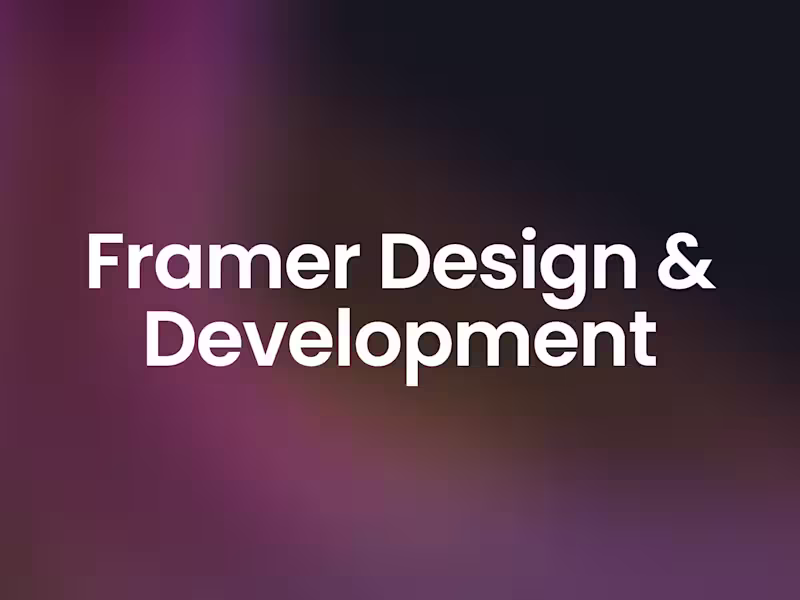 Cover image for Framer Website Design & Development