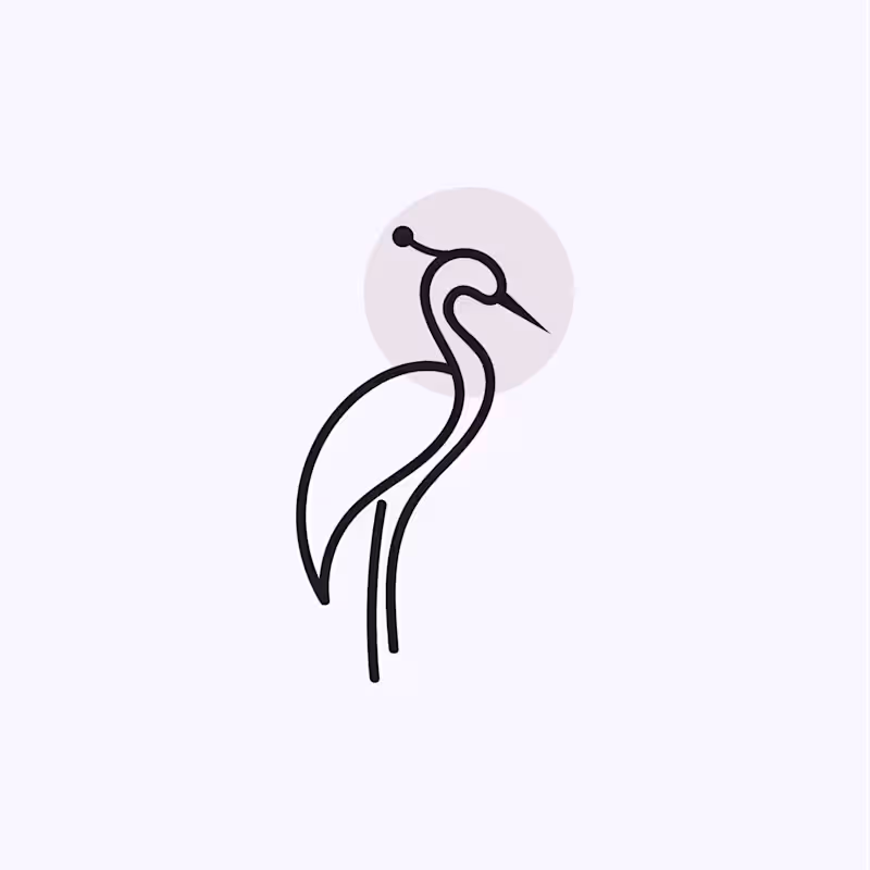 Cover image for Minimalistic Heron Logo Design