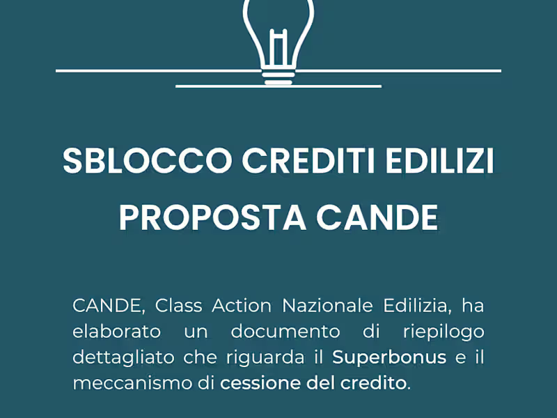 Cover image for Sblocco crediti edilizi. Proposta CANDE