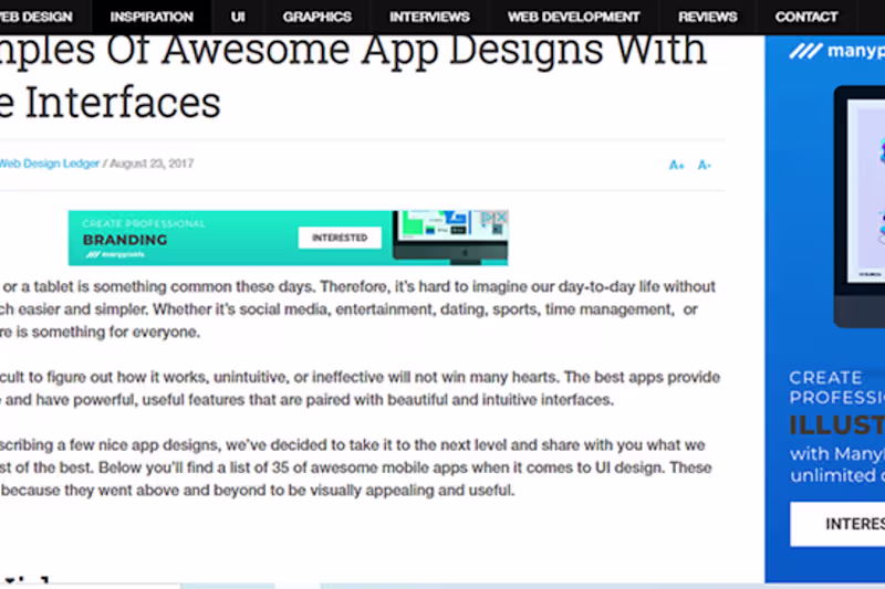 Cover image for 35 Examples Of Awesome App Designs With Intuitive Interfaces