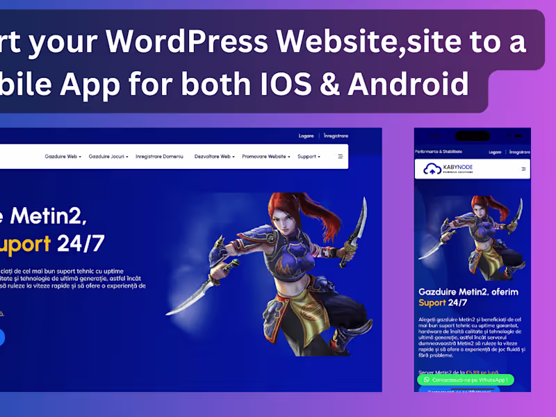 Cover image for I will Convert Website, Wordpress site to Android or Ios App