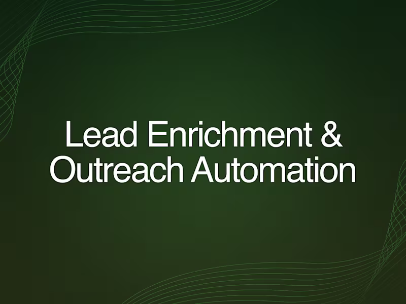 Cover image for Lead Enrichment & Outreach Automation | Clay, N8N, HubSpot