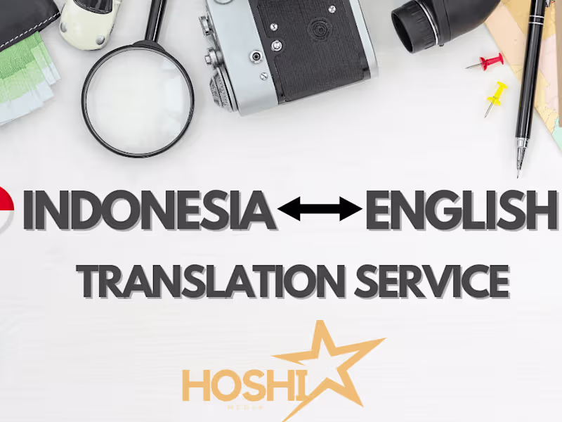 Cover image for Translation from English to Indonesia (vice versa)