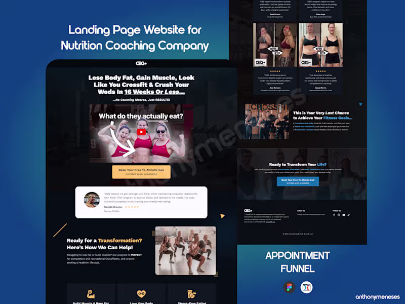 Cover image for Landing Page Funnel for Nutrition Coaching